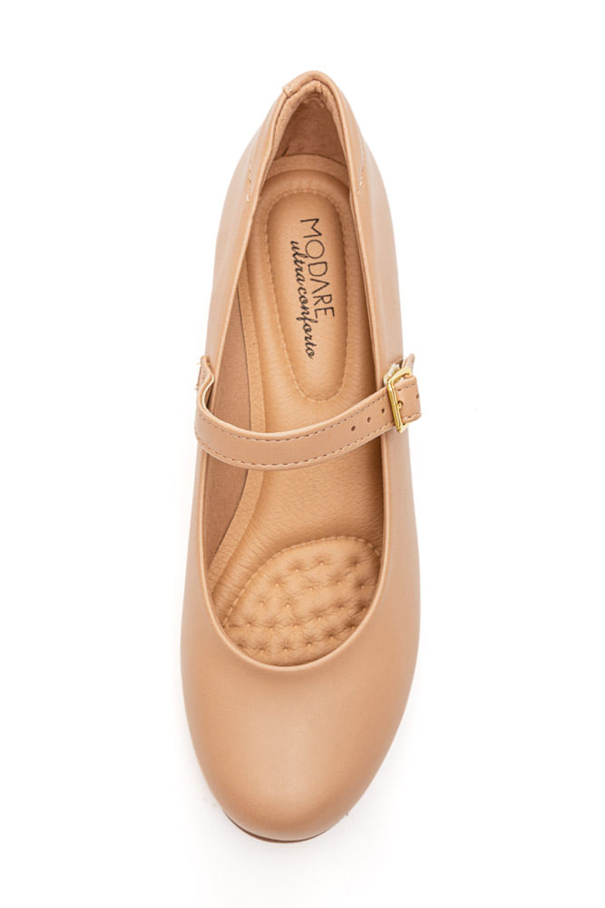 Sapato-Modare-Boneca-Feminino-Ultra-Conforto-Salto-Baixo-032.540-Bege