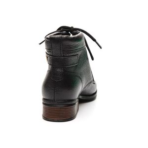 Bota Pegada Coturno Feminino Couro 282011 Preto