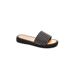 Chinelo Mississipi Rasteira Feminina Strass Ma671 Preto
