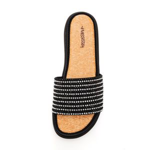 Chinelo Mississipi Rasteira Feminina Strass Ma671 Preto