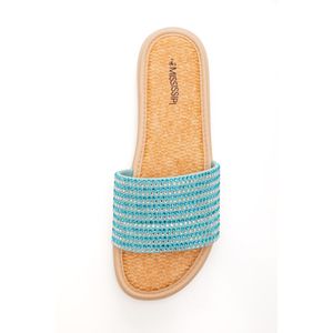 Chinelo Mississipi Rasteira Feminina Strass Ma671 Azul