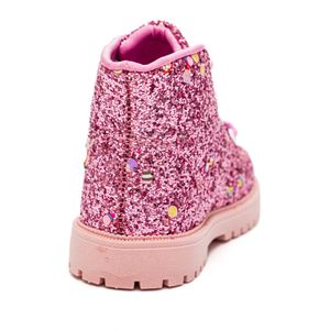 Bota Molekinha Coturno Infantil  Menina Glitter 2126.519 Rosa