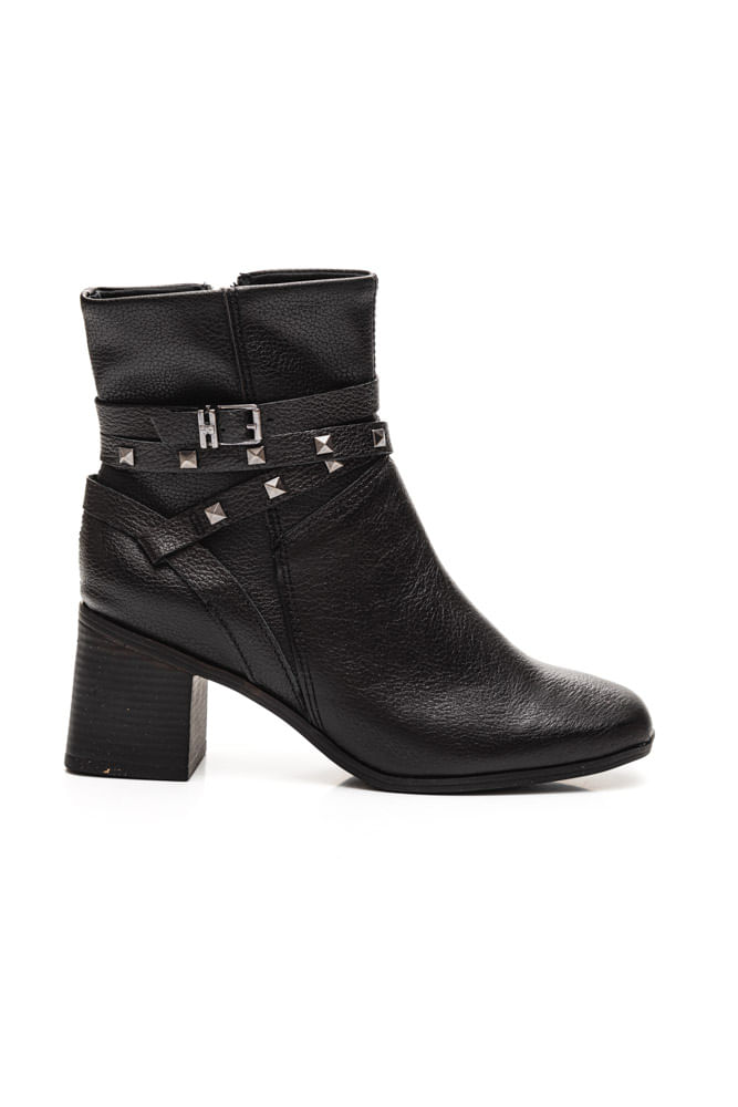 Bota Bottero De Cano Curto Feminina Couro  361802 Preto