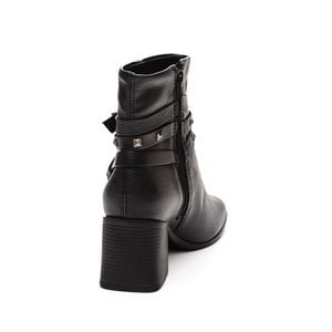 Bota Bottero De Cano Curto Feminina Couro  361802 Preto