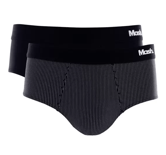 Kit-2-Cuecas-Slip-Mash-Microfibra-Lisa-E-Listrada-151-02-Preto