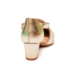 Sapato Piccadilly Salto Médio Feminino Metalizado  110170 Ouro