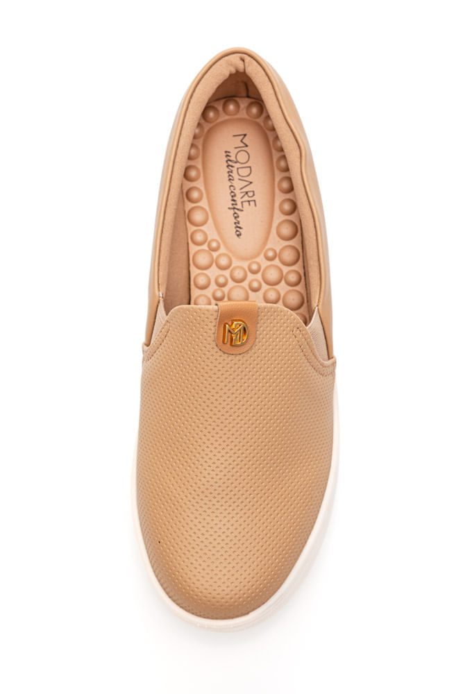 Tenis-Modare-Conforto-Feminino-Slip-On-7363.123-Bege