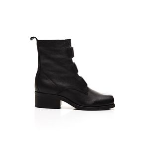 Bota Bottero Salto Baixo Feminina Com Cano Curto Couro 362202 Preto