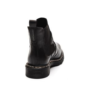 Bota Cravo E Canela Coturno Feminino Em Couro Com Fivelas 3121.1224 Preto
