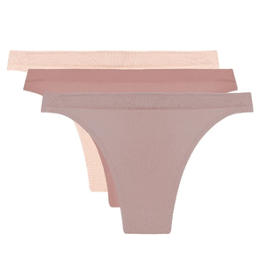 Kit  3 Calcinhas Trifil Tanga Feminina Microfibra Canelado C04403 Nude