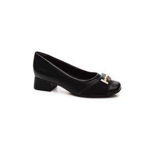 Sapato Comfortflex Salto Baixo Feminino Com Proteção Para Joanete 2495303-03 Preto