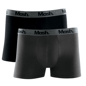 Kit Com 2 Cuecas Mash  Boxer Cotton 110.36 Preto