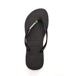 Chinelo de Dedo Havaianas Slim Feminino Brasil Preto