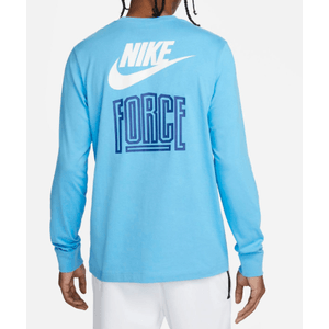 Camiseta Nike Casual Masculina Manga Longa Tee Logo Dc7817-010 Azul