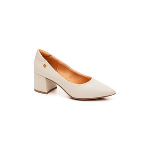 Sapato Santinelli Scarpin Feminino Salto Baixo 1534-001 Off-White