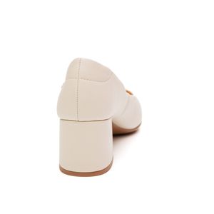 Sapato Santinelli Scarpin Feminino Salto Baixo 1534-001 Off-White