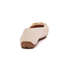 Sapatilha Campesi Conforto Feminino Metalizado L9367 Off-White