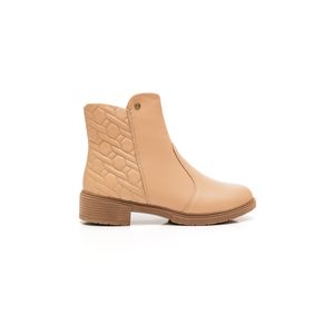 Bota Campesi Coturno Feminino Zíper L9135 Bege