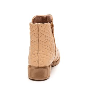 Bota Campesi Coturno Feminino Zíper L9135 Bege