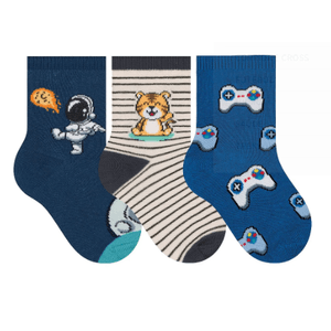 Kit 3 Pares De Meia infantil Menino Selene 1451.001 Sortido