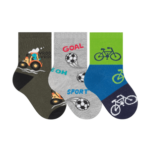 Kit 3 Pares Meias Soquete Infantil Menino Selene 1451.001 Sortido