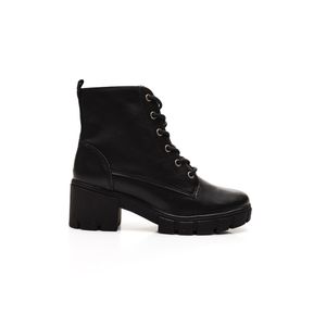 Bota Via Marte Coturno Feminina Cadarço 001-002 Preto