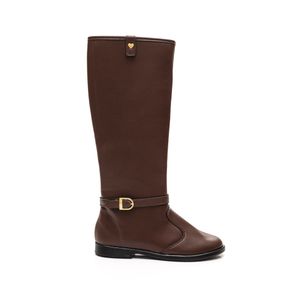 Bota Molekinha Cano Alto Juvenil Menina Fivela 2181.104 Marrom