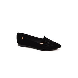 Sapatilha Santinelli Bico Fino Feminina Strass 1266-740 Preto