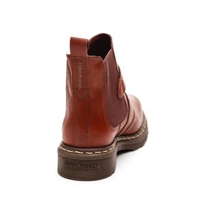 Bota Cravo E Canela Coturno Feminino Em Couro Com Fivelas 3121.1224 Marrom