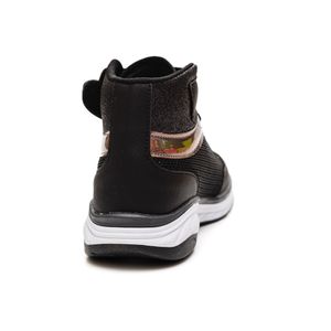 Tênis Via Vip Cano Alto Juvenil Menina Brilho Vv8504 Preto