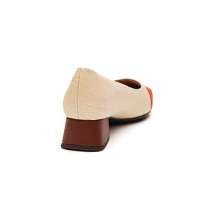 Sapato Piccadilly Salto Baixo Feminino Texturizado 16007 Off-White