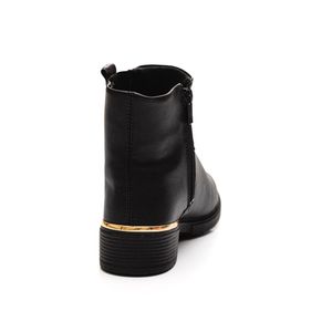 Bota Campesi Cano Médio Feminina Zíper L9952 Preto