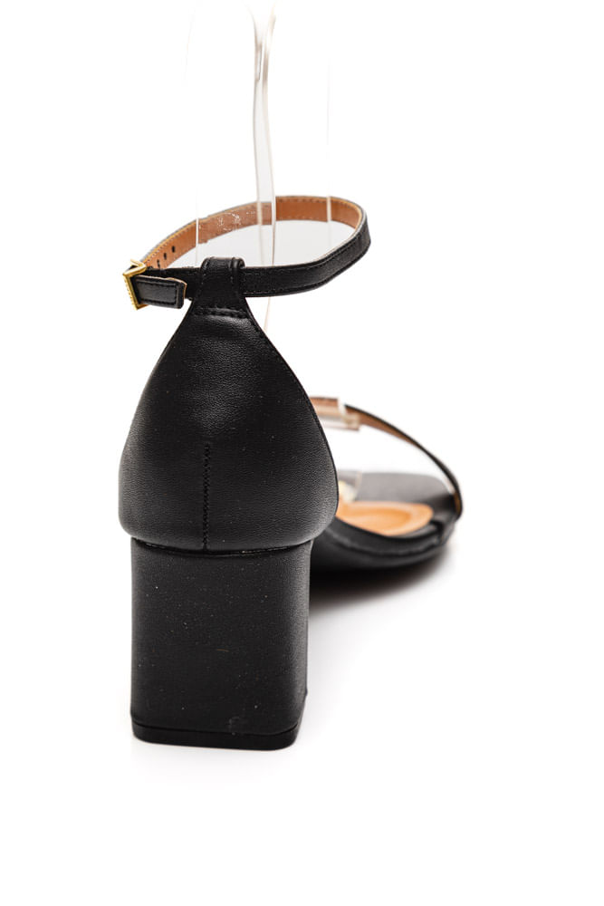 Sandália Vizzano Salto Baixo Feminina Tornozeleira Com Fivela