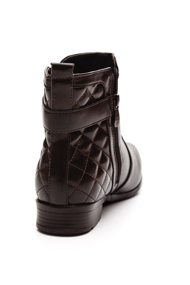 Bota Ankle Boot Feminino Adulto Mooncity 72321 Marrom