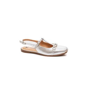 Sapatilha Tanara Casual Feminina Fivela T8351 Prata