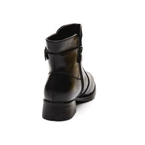 Bota Mooncity Cano Curto Feminina Zíper 79903 Preto
