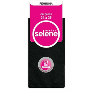 Meia 3/4 Selene 7005.001 Feminina Algodão Preto