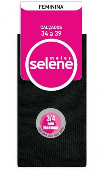 Meia-3-4-Selene-7005.001-Feminina-Algodao-Preto