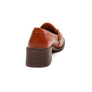 Sapato Mocassim Dakota Salto Bloco Baixo Feminino G9762 Caramelo