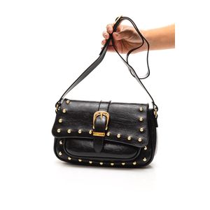 Bolsa Vizzano Alça De Ombro Em Napa  Craquele Bag 10077.1 Preto