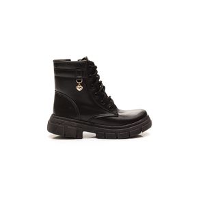 Bota Coturno Tratorado Juvenil Menina Doce Pé 36012-07 Preto
