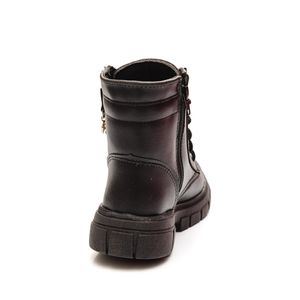 Bota Coturno Tratorado Juvenil Menina Doce Pé 36012-07 Preto