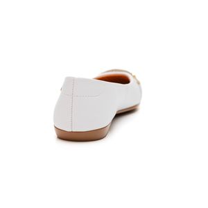 Sapatilha Santinelli Bico Redondo Feminina Strass 1408-197 Branco