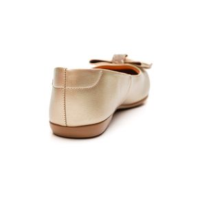 Sapatilha Santinelli Bico Fino Feminina Strass 1266-722 Ouro