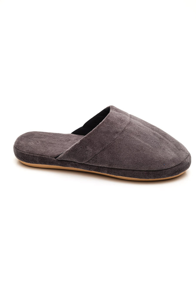 Pantufa-Vairelli-Chinelo-De-Quarto-Masculino-Em-Plush-400324-Chumbo