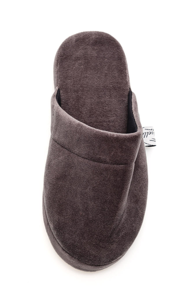 Pantufa-Vairelli-Chinelo-De-Quarto-Masculino-Em-Plush-400324-Chumbo