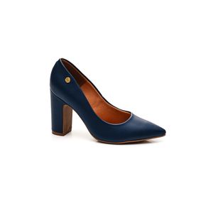 Sapato Vizzano Scarpin Feminino Salto Bloco 1285.400 Marinho