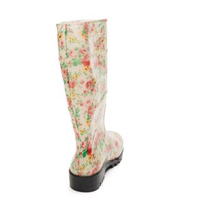 Bota Galocha Baspan Feminina Em Borracha Floral