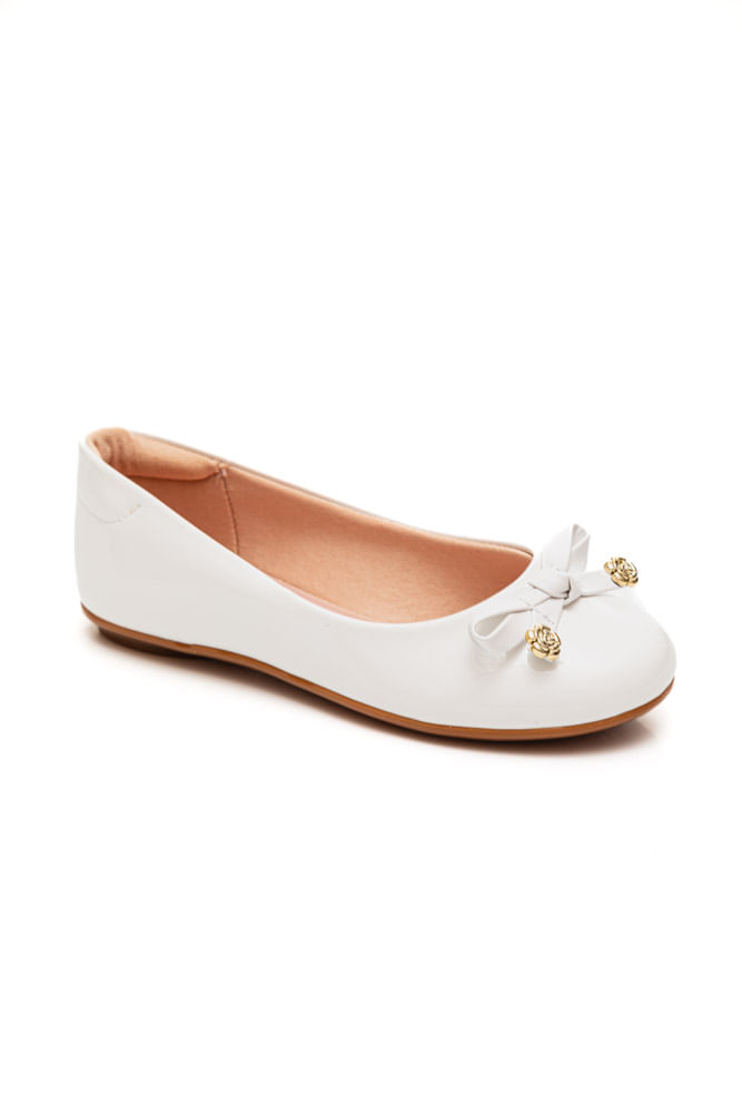 Sapatilha Molekinha Kids Com Laço No Cabedal Juvenil Menina 2083.1106 Branco