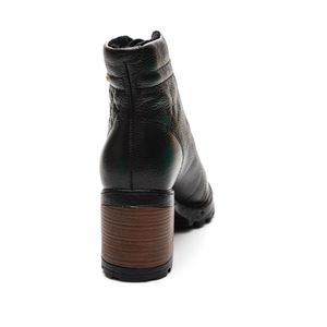 Bota Pegada Levels Coturno Feminino Couro 281308 Preto